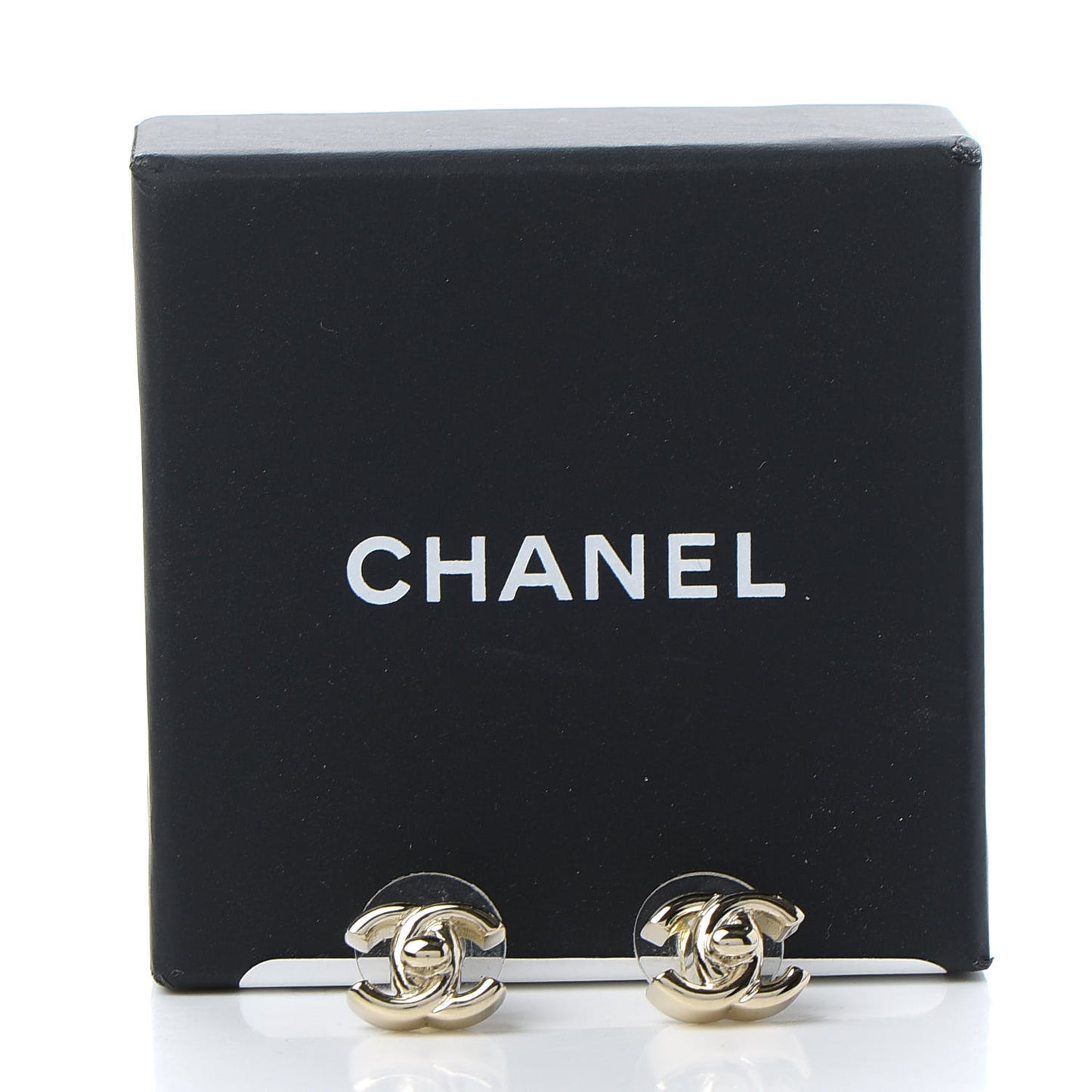 Metal CC Turnlock Earrings Gold