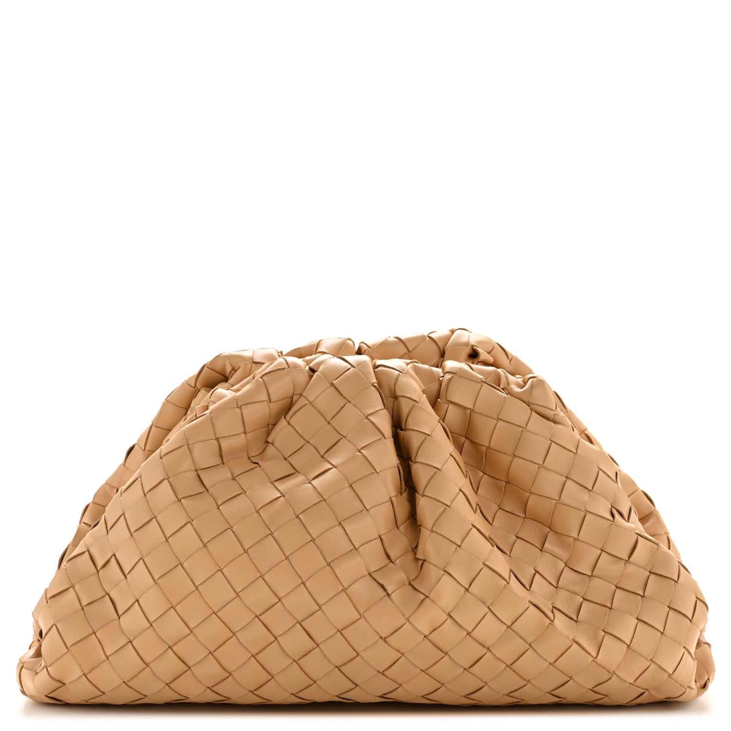 Bottega Veneta Nappa Maxi Intrecciato The Pouch Oversized Clutch Almond 1 of 11
