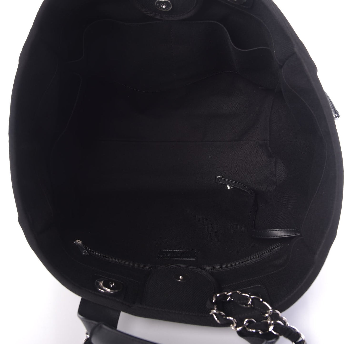 Canvas Pearl Medium Deauville Tote Black