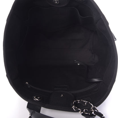 Chanel Canvas Pearl Medium Deauville Tote Black 5 of 16
