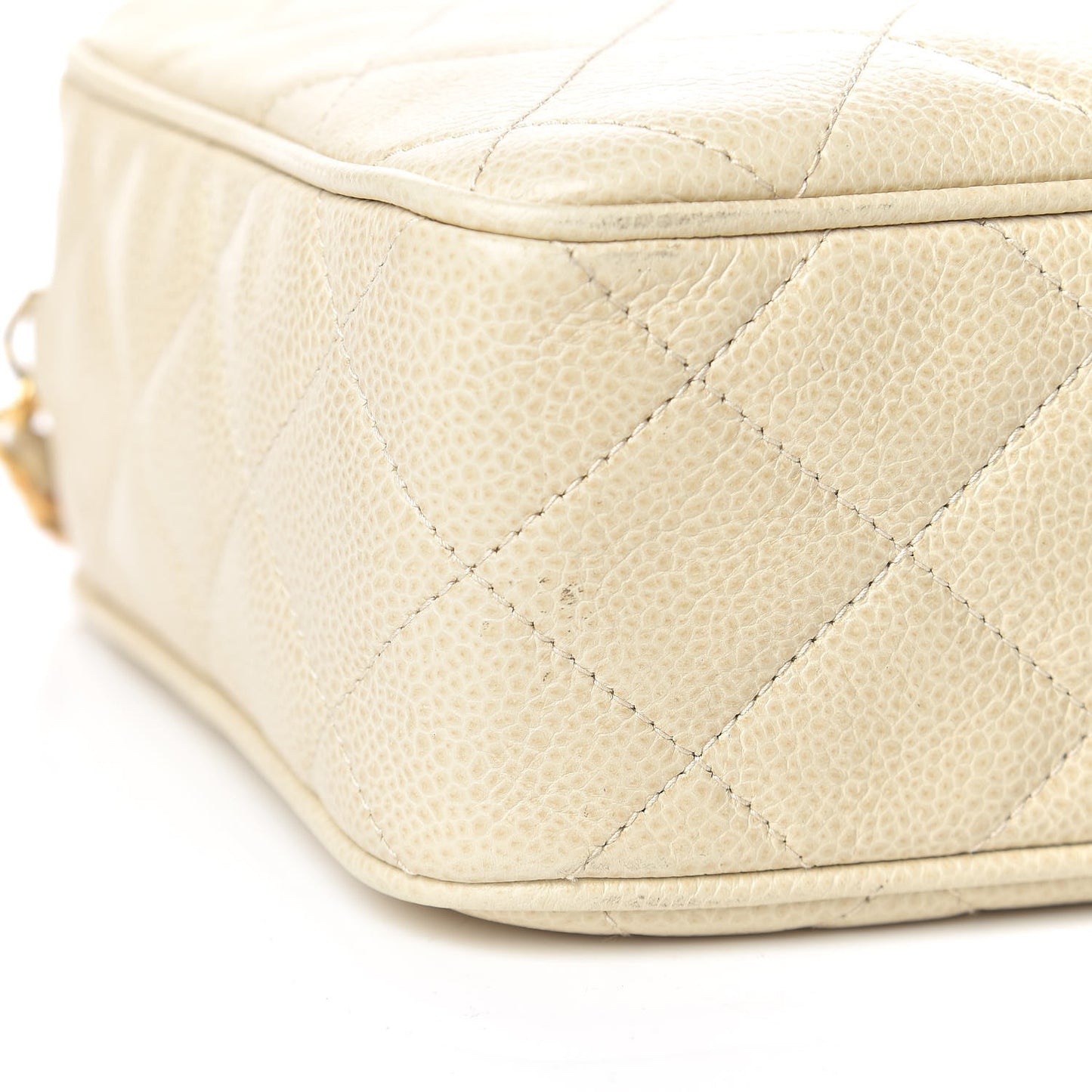 Caviar Quilted Camera Case Beige Clair