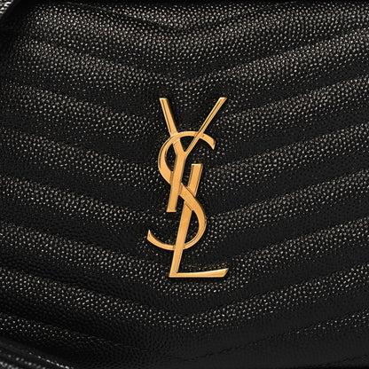 Saint Laurent Grain De Poudre Matelasse Monogram Mini Lou Camera Bag Black 8 of 10