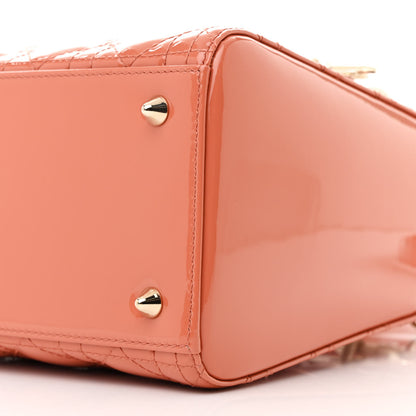 Christian Dior Patent Cannage Medium Lady Dior Light Coral 10 of 11