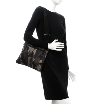 Prada Tessuto Nylon Camouflage Flat Messenger Fumo 2 of 10