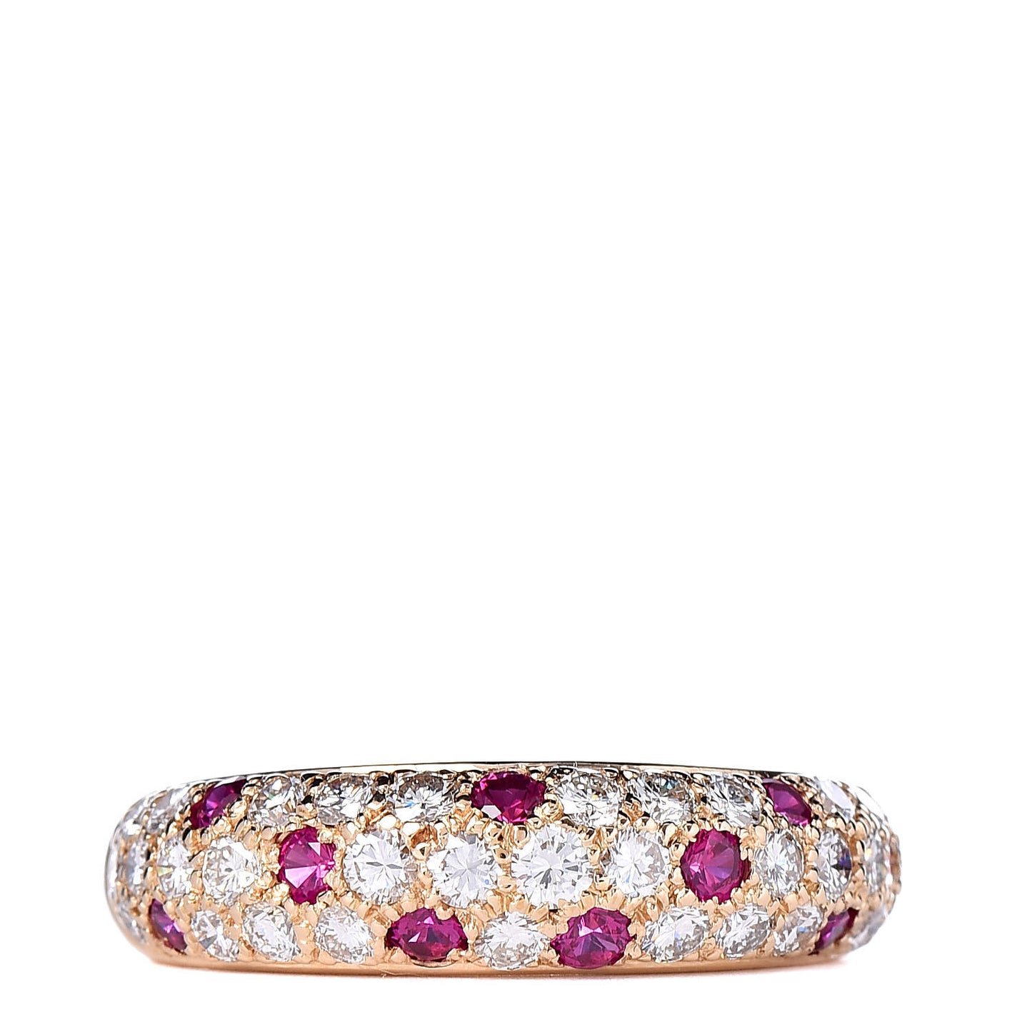 18K Yellow Gold Diamond Ruby 6mm Mimi Ring 55 7.25
