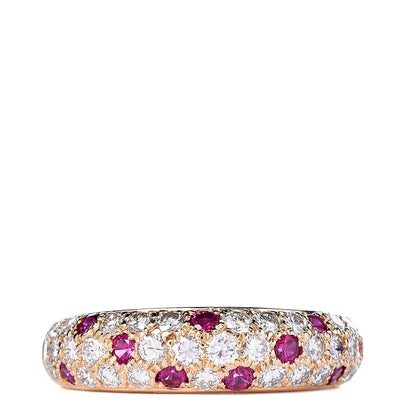 Cartier 18K Yellow Gold Diamond Ruby 6mm Mimi Ring 55 7.25 1 of 5