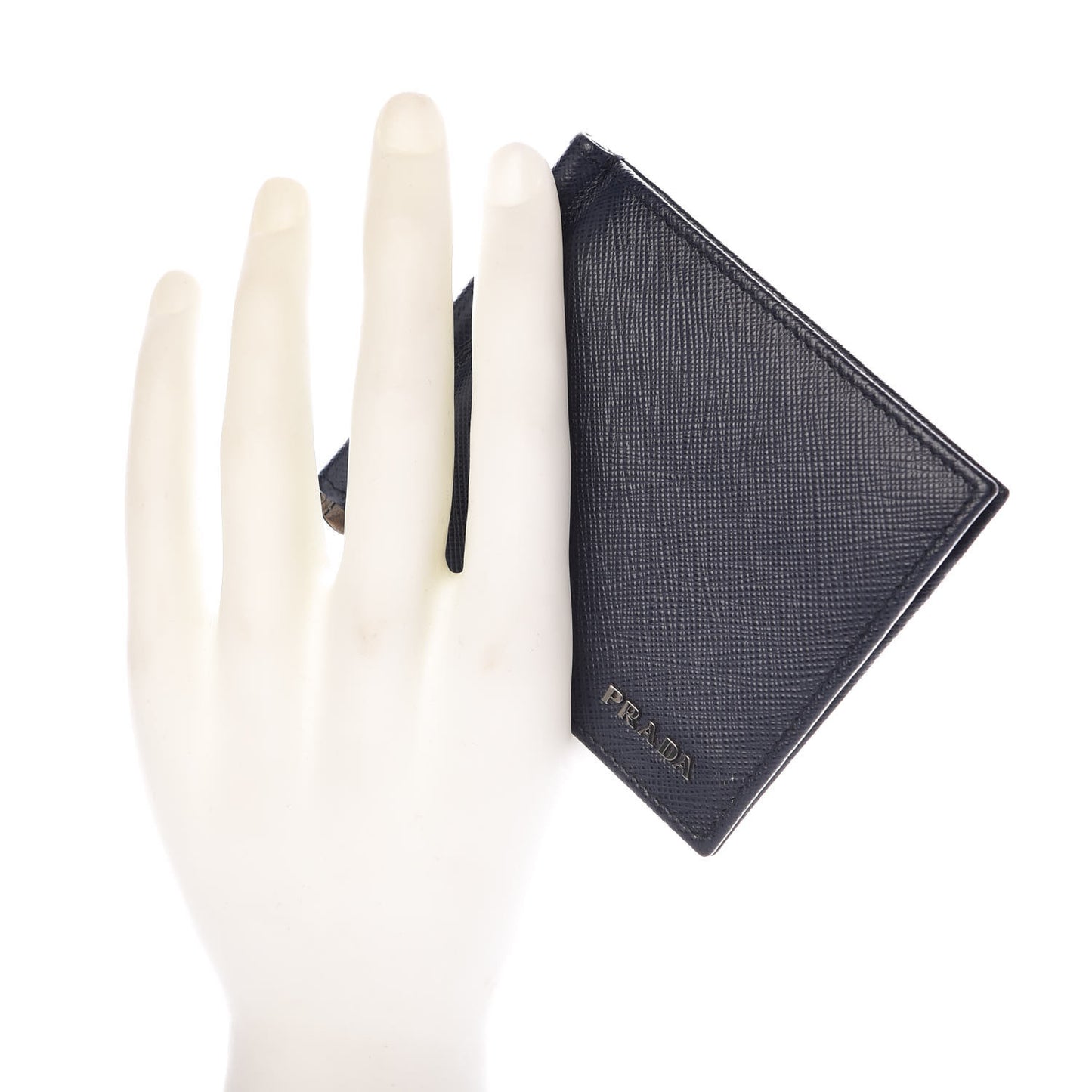 Saffiano Bi-Color Money Clip Bi-Fold Wallet Baltico Black