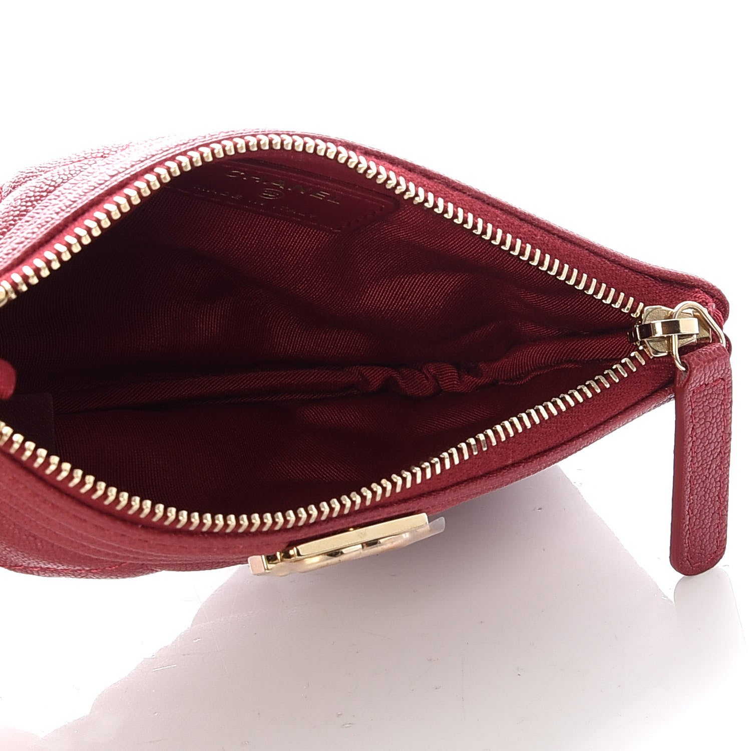 Chanel Caviar Quilted Zipped Boy Pouch Red 5 of 7