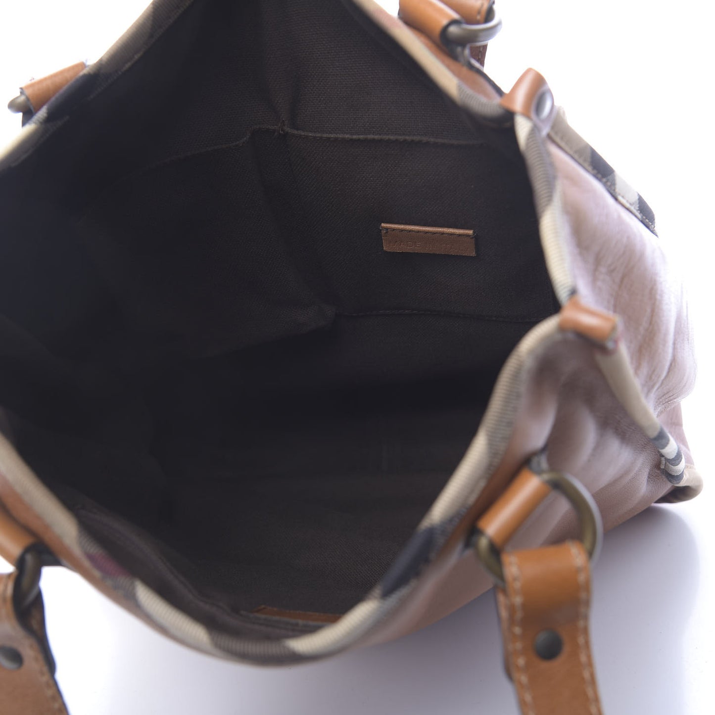 Calfskin Nova Check Shoulder Bag Tan