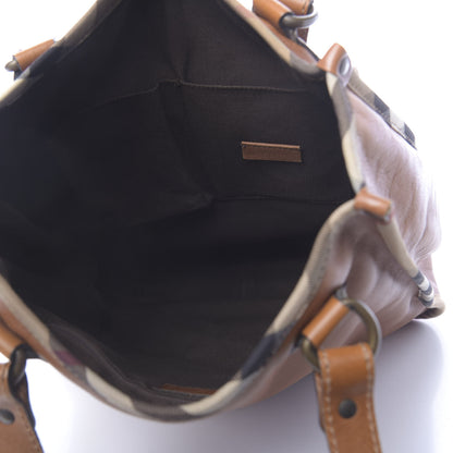 Burberry Calfskin Nova Check Shoulder Bag Tan 5 of 16