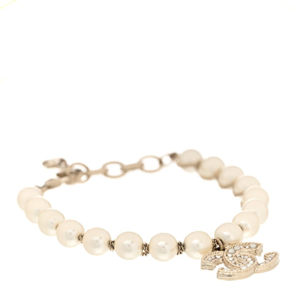 Chanel Pearl Crystal CC Bracelet Gold 1 of 6