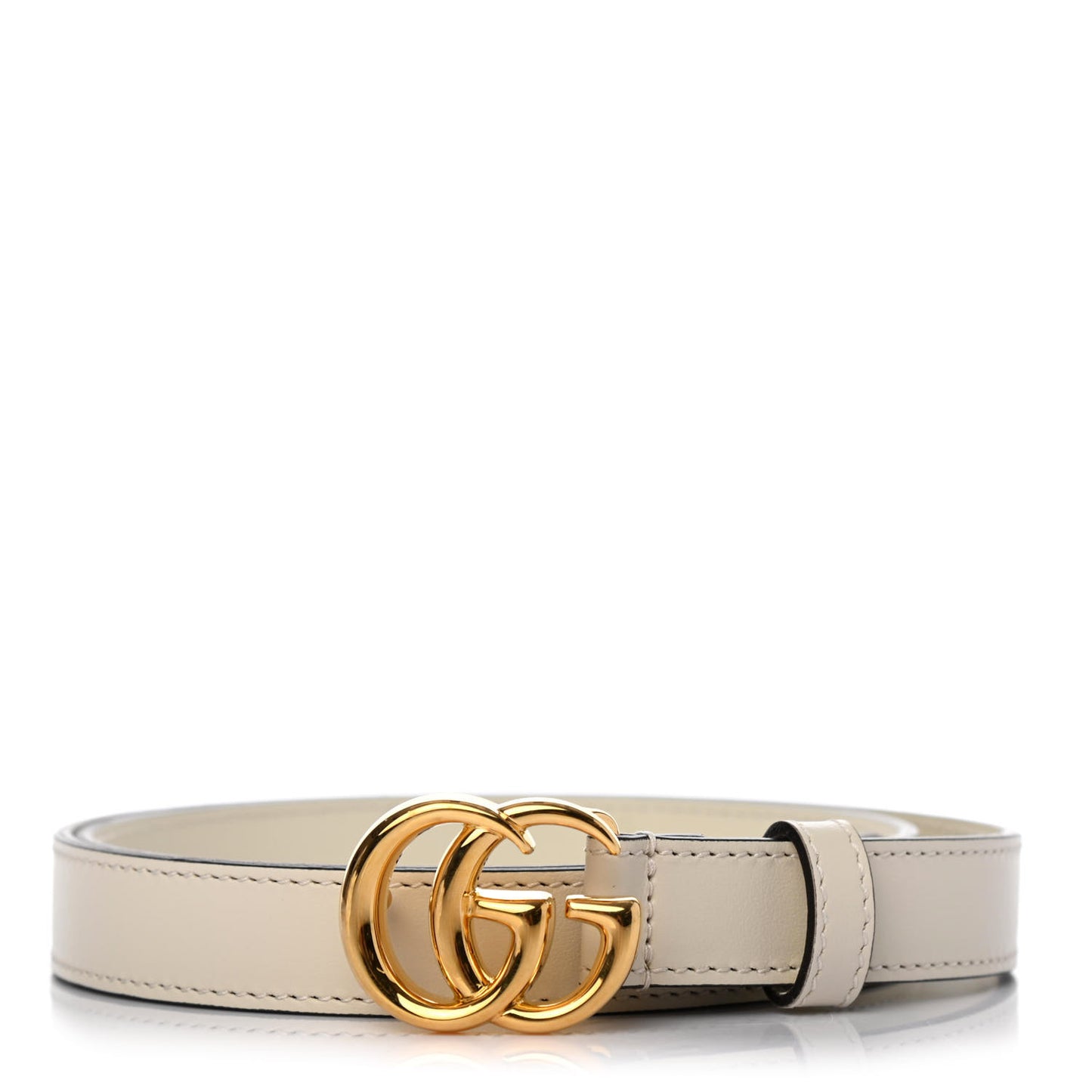 Plutone Calfskin Double G 20mm Belt 80 32 Mystic White