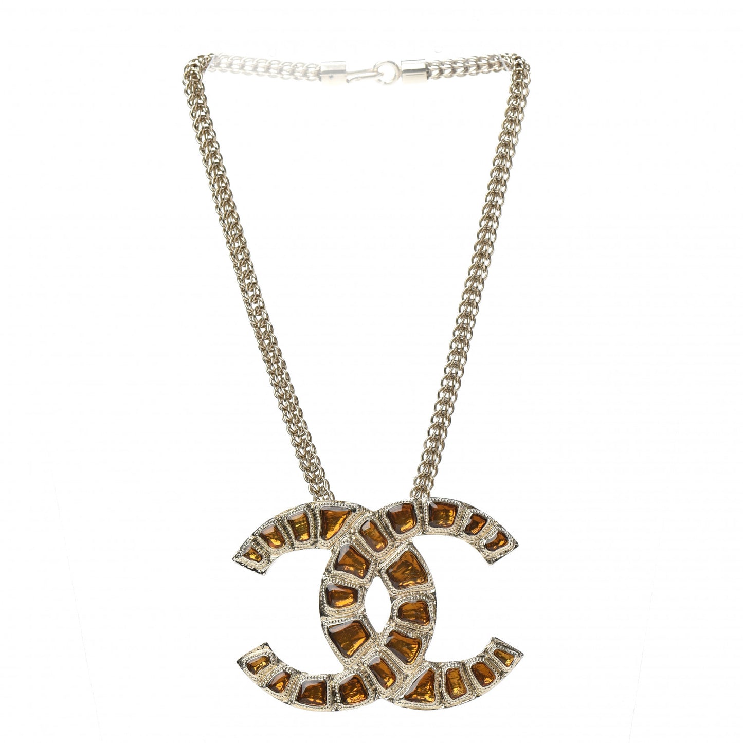 Resin Along The Nile CC Pendant Necklace Gold Orange