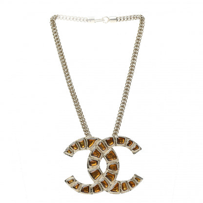 Chanel Resin Along The Nile CC Pendant Necklace Gold Orange 3 of 6