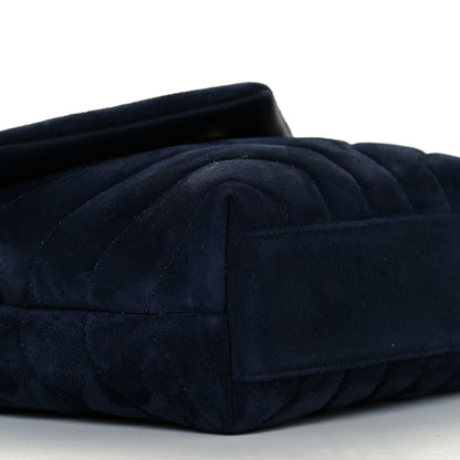 Saint Laurent Suede Y Quilted Monogram Toy Loulou Crossbody Bag Navy 11 of 13