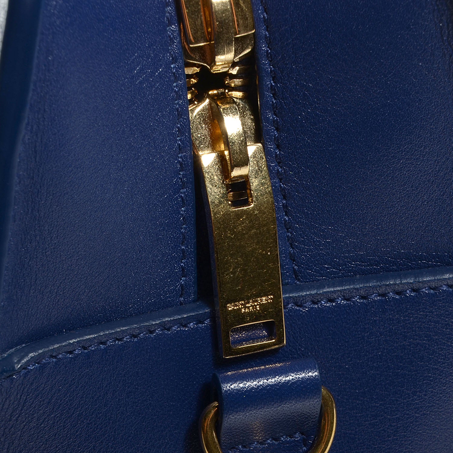 Saint Laurent Calfskin Monogram Baby Cabas Blue 9 of 9