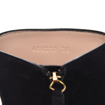 Gucci Kid Scamosciato GG Marmont Fringe 75mm Ankle Boots 38 Black 6 of 9