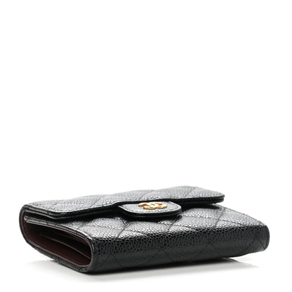 Chanel Caviar Quilted Compact Flap Wallet Black 4 of 9