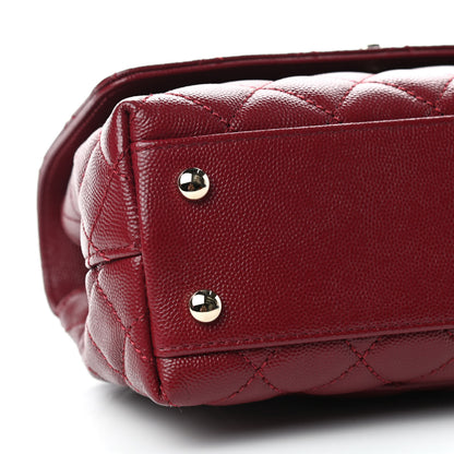 Chanel Caviar Lizard Embossed Quilted Mini Coco Handle Flap Burgundy 8 of 10