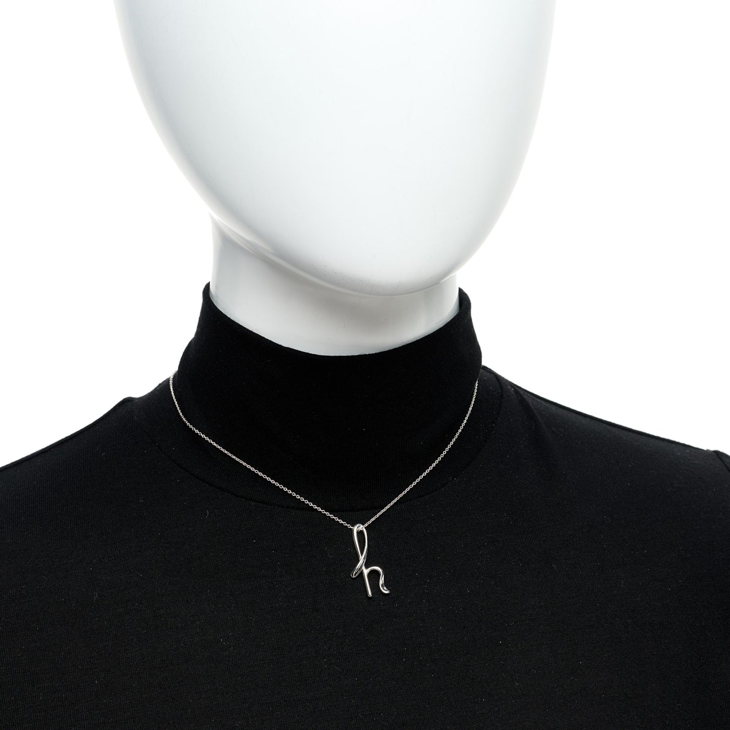 Sterling Silver Elsa Peretti Letter H Pendant Necklace