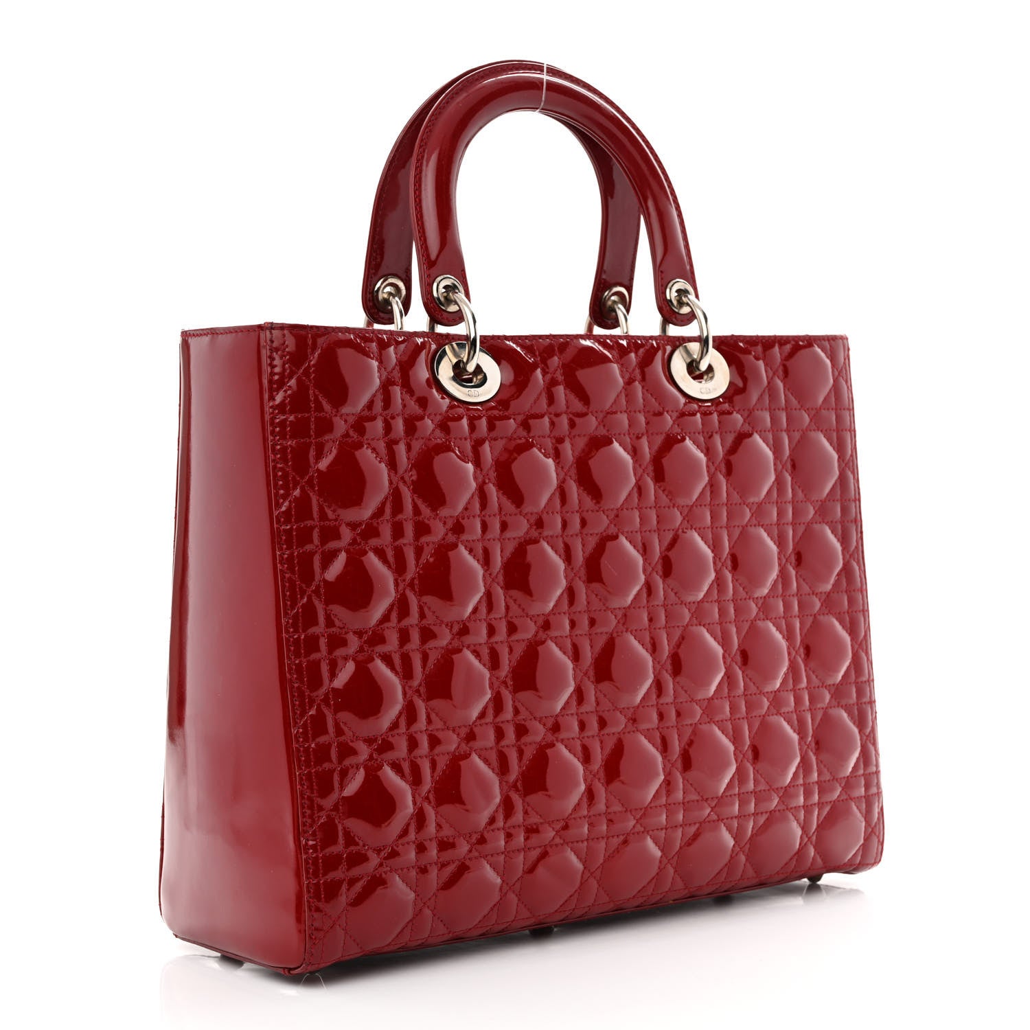 Christian Dior Patent Cannage Large Lady Dior Red 3 of 13