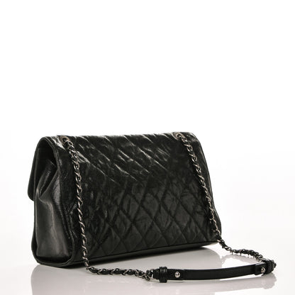 Chanel Crumpled Grained Calfskin Jumbo CC Crave Flap Black 3 of 7