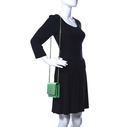 Chanel Lambskin Quilted Wallet On Chain WOC Green 2 of 17