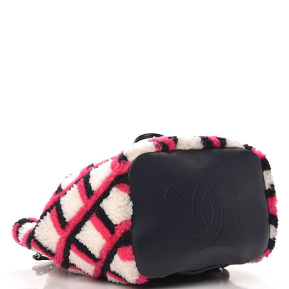 Chanel Lambskin Shearling Small Urban Spirit Backpack White Fuchsia Navy 3 of 8