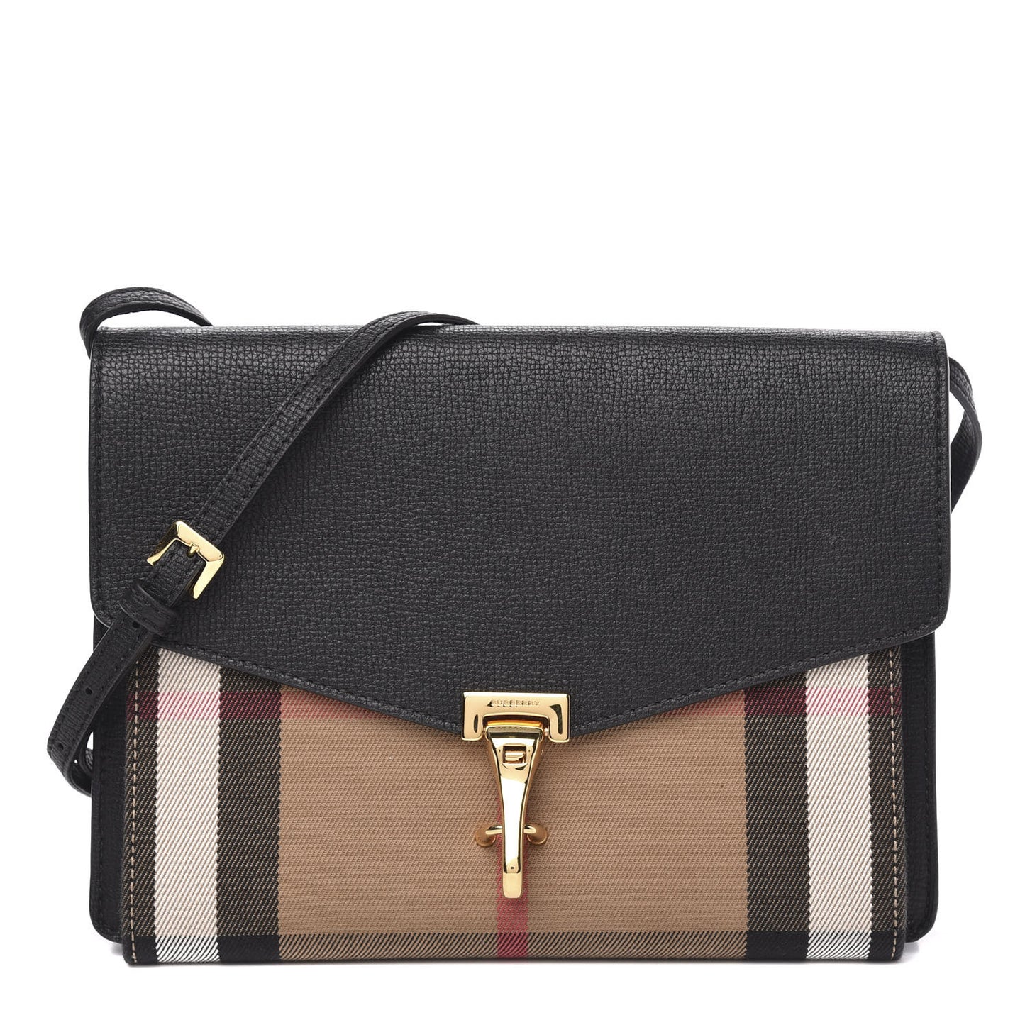 Derby Calfskin House Check Small Macken Crossbody Bag Black