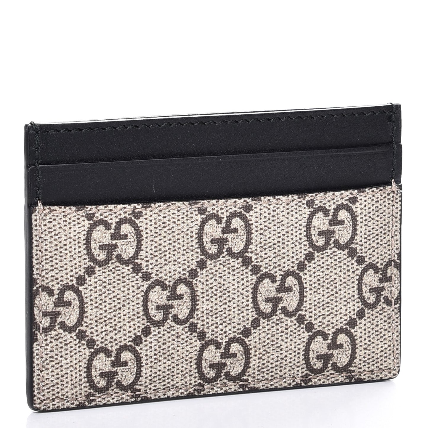 GG Supreme Monogram Bee Print Card Holder Black