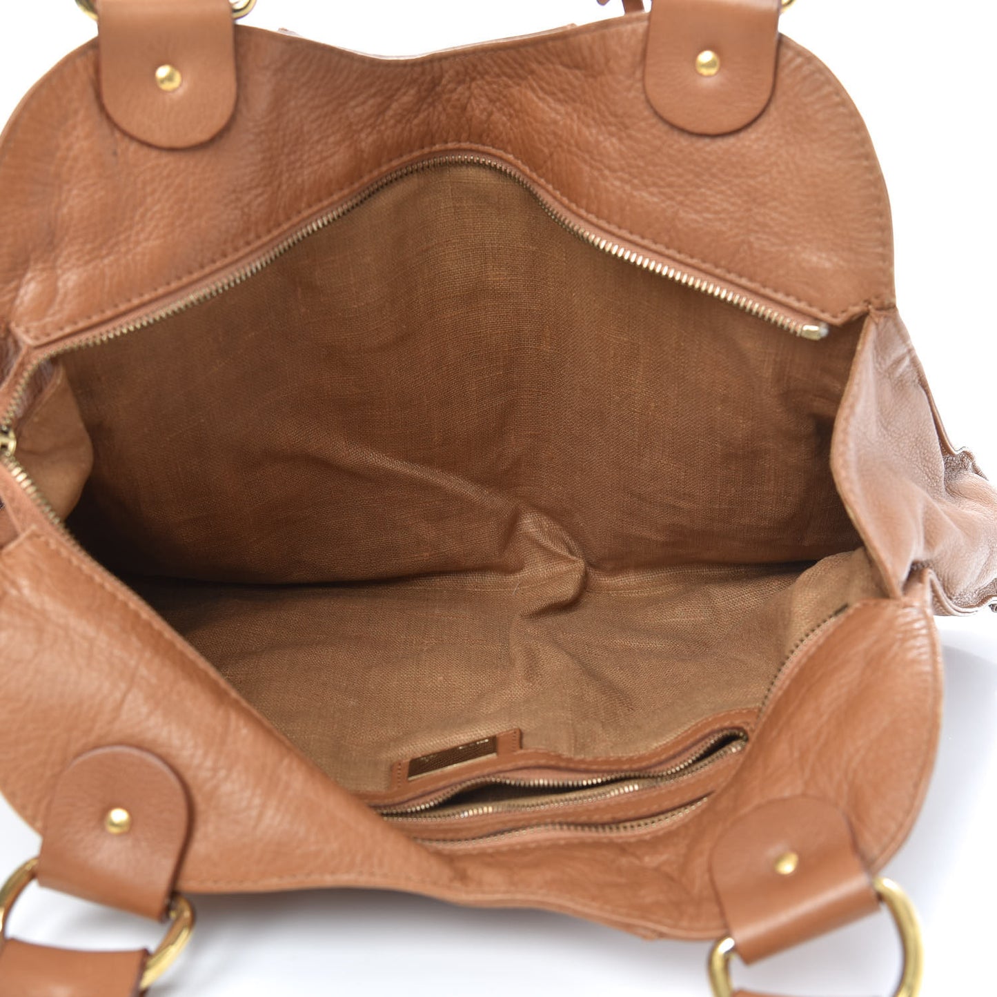 Calfskin Large Devil Trapezio Tote Tan