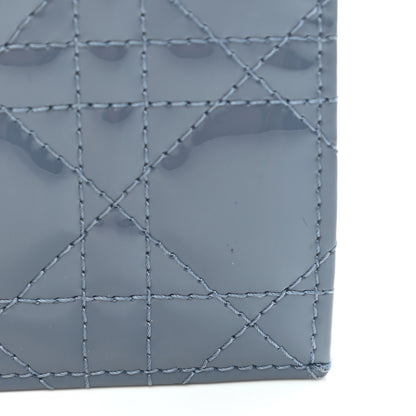 Christian Dior Patent Cannage Mini Lady Dior Wallet Gray Stone 8 of 9