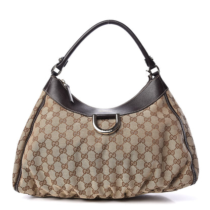 Gucci Monogram Large D Gold Hobo Dark Brown 1 of 9