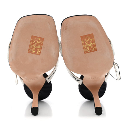 Christian Dior Cotton Embroidered Ribbon J'Adior 100mm Sandals 36 Black 5 of 11