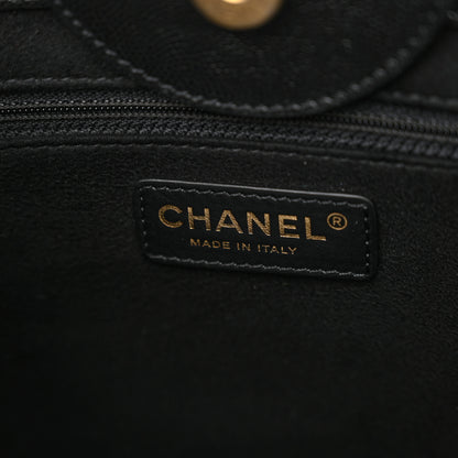 Chanel Caviar Small Studded Deauville Tote Black 6 of 12