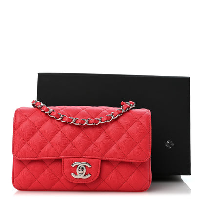 Chanel Caviar Quilted Mini Rectangular Flap Light Red 14 of 14