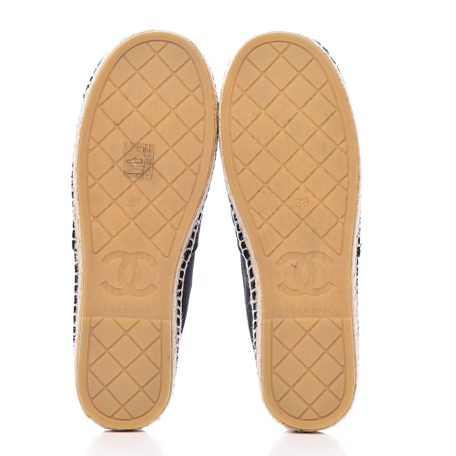 Chanel Velvet Logo Espadrilles 38 Black 5 of 10