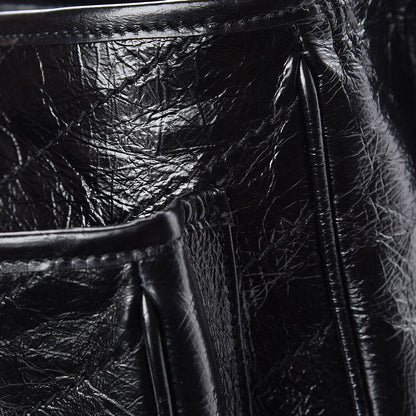 Saint Laurent Crinkled Calfskin Matelasse Monogram Medium Niki Chain Satchel Black 10 of 12