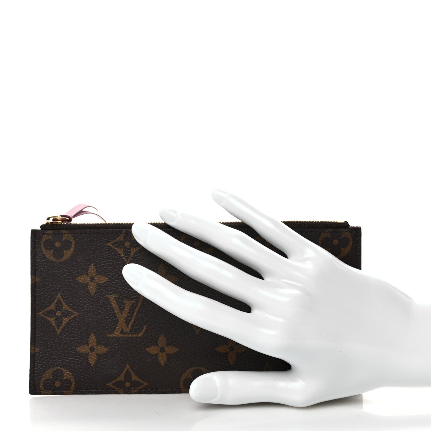Louis Vuitton Monogram Felicie Chain Wallet Zippered Insert Fuchsia 2 of 6