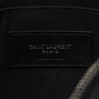 Saint Laurent Calfskin Matelasse Chevron Monogram A5 Wristlet Black 8 of 9