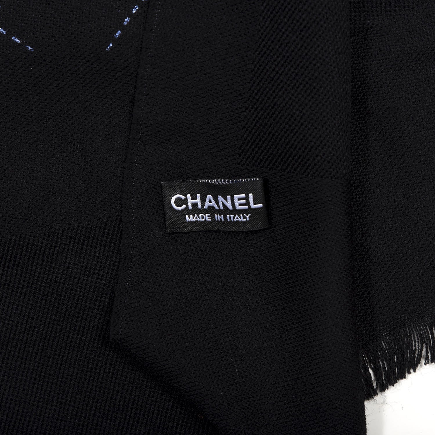 Chanel Wool Quilt Print Stole Black 3 of 5