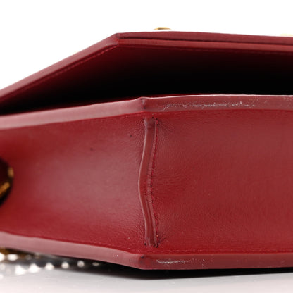 Saint Laurent Calfskin Heart Studded Classic Monogram Kate Tassel Chain Wallet Red 10 of 12