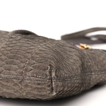 Salvatore Ferragamo Snakeskin Gancio Satchel Clutch 9 of 12