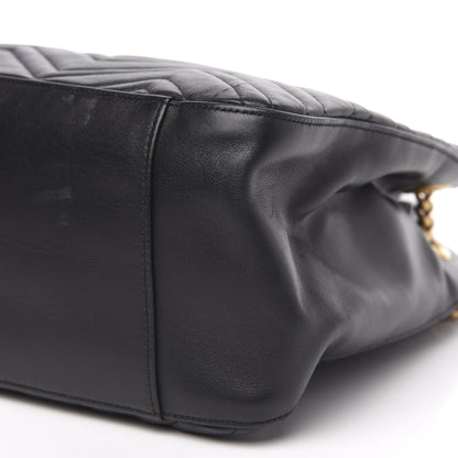 Gucci Calfskin Matelasse Medium GG Marmont Shoulder Tote Bag Black 9 of 15