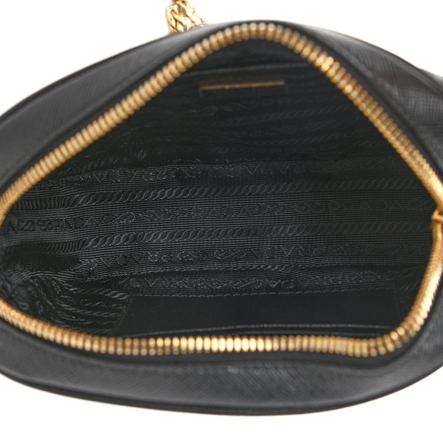 Saffiano Lux Metal Belt Bag Black