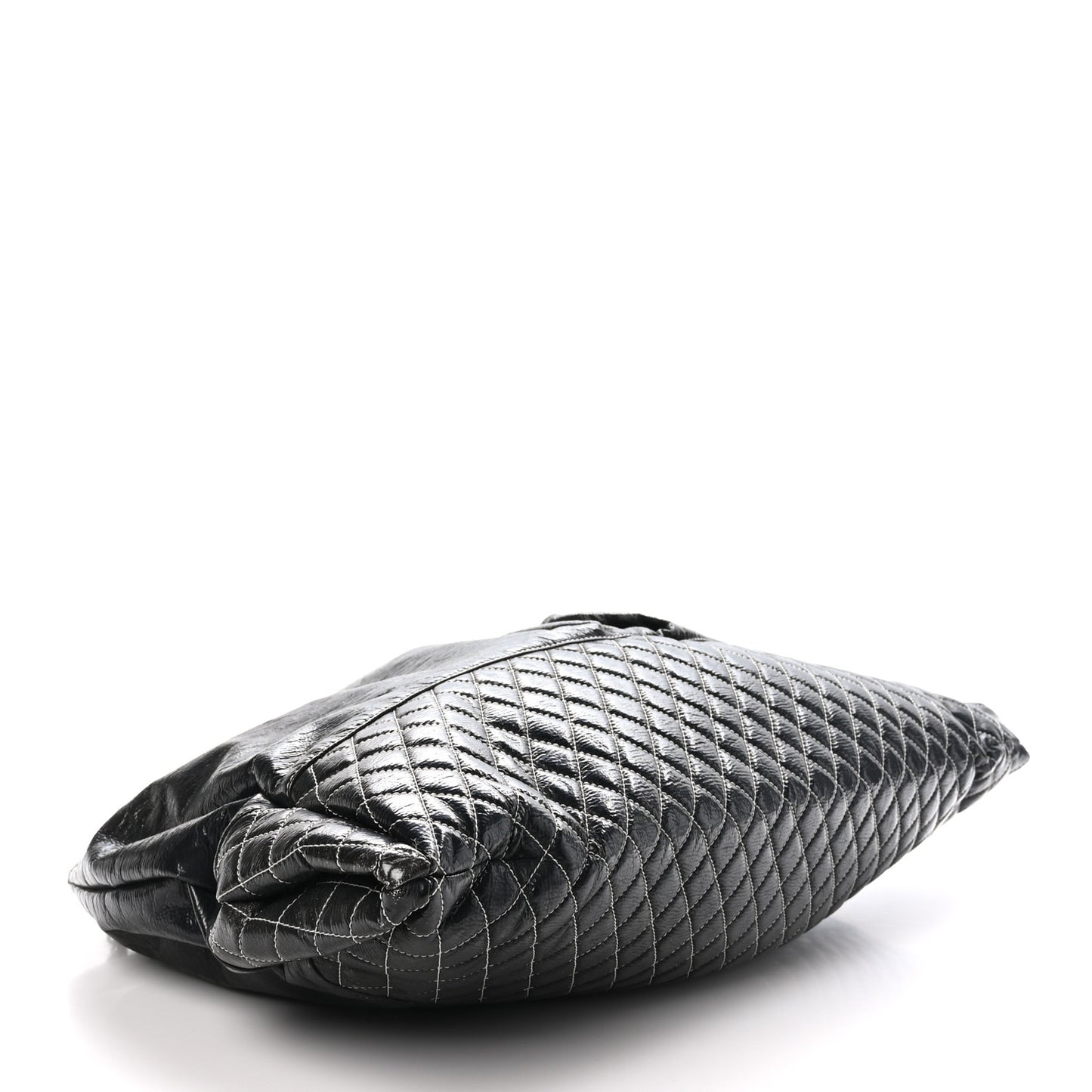 Vinyl Quilted Melrose Degrade Tote Black