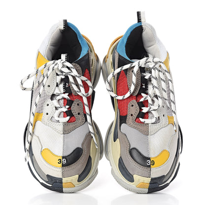 Balenciaga Fabric Mesh Half & Half Colorways Mens Triple S Sneakers 39 Grey Blue Rouge Jaune Black 10 of 10