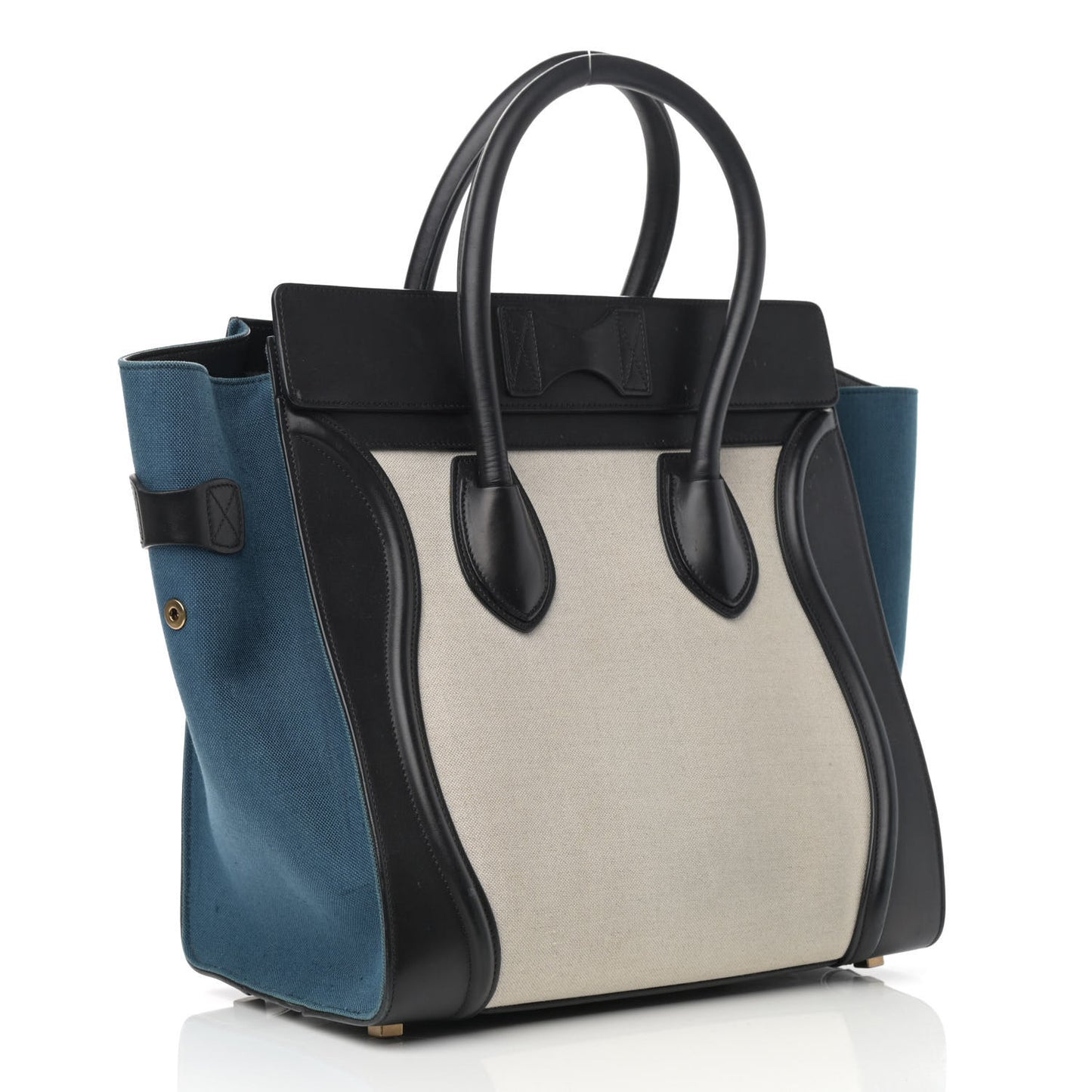 Canvas Smooth Calfskin Mini Tri-Color Luggage Royal
