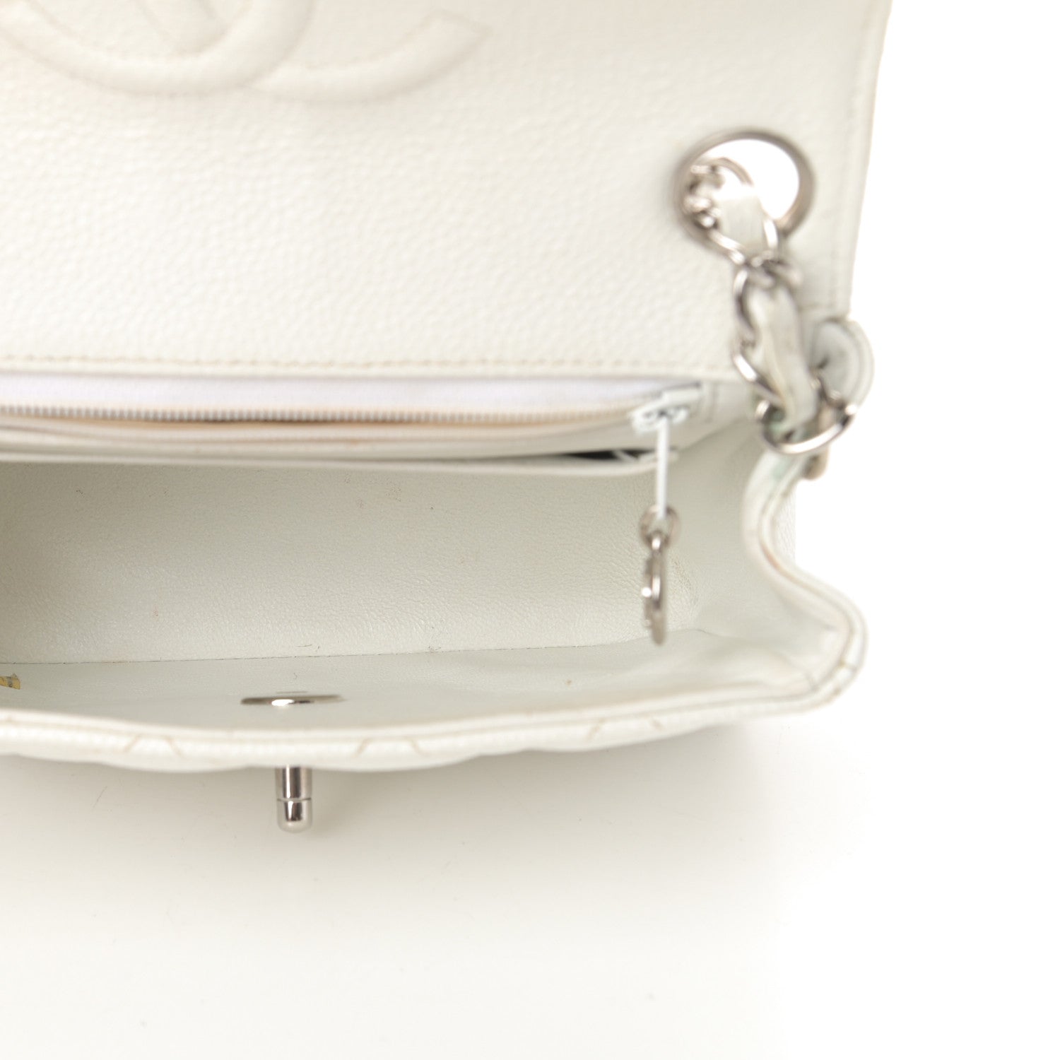 Chanel Caviar Quilted Mini Square Flap White 5 of 18