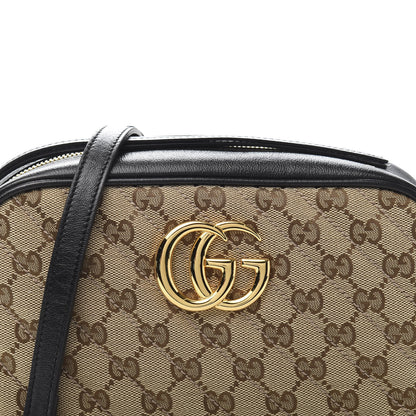 Gucci Monogram Matelasse Diagonal Small GG Marmont Chain Shoulder Bag Beige Black 11 of 12